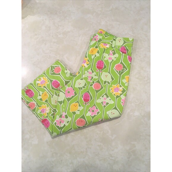 Lilly Pulitzer Stretch Capri Crop Pants Maze-ing Sz 6X White Label Lillycore - Picture 3 of 10